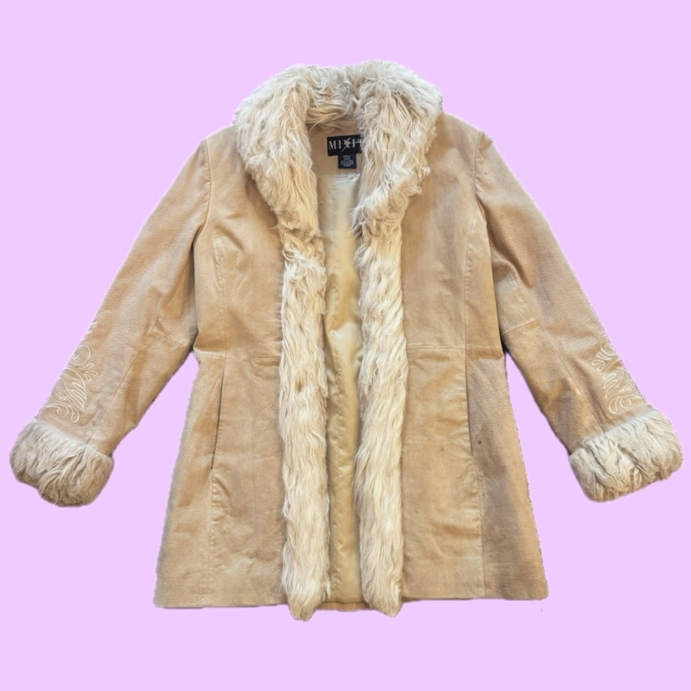 Vintage Genuine Suede Penny Lane Embroidered Coat